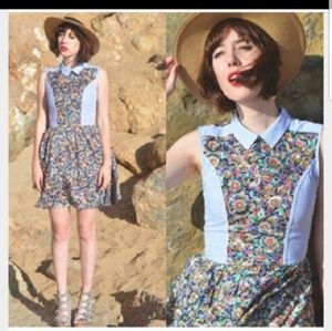 Anthropologie Mini Collared Flare Dress